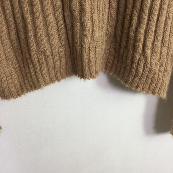 Free People Soft Fawn Alpaca Chunky Knit Mock Neck Sweater Brown Size XS - Picture 6 of 15
